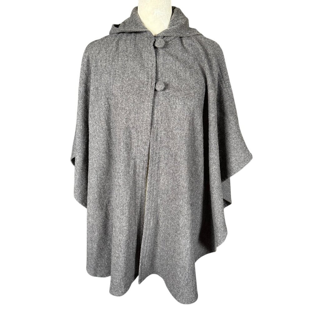 Texas Body Hangings XS gray hooded wool cape cloak women's